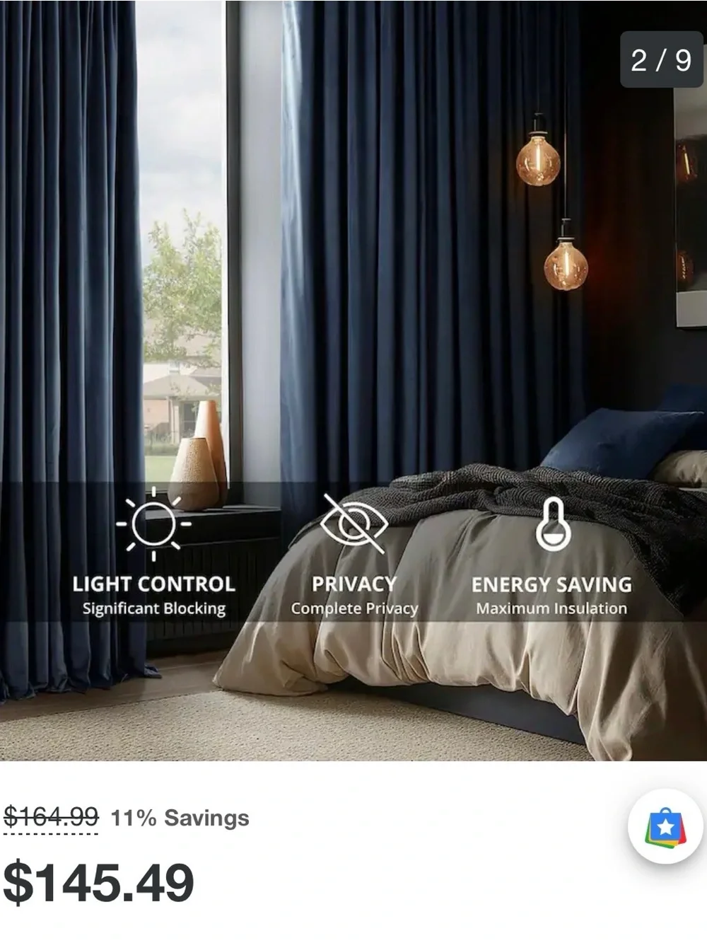 Signature Midnight Blue Velvet Blackout Curtain Panel